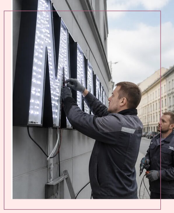 Изготовление и монтаж светодиодных LED вывесок в Березниках