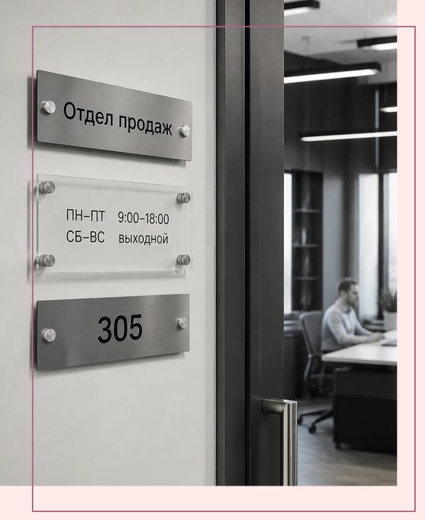 Офисные таблички на дверь в Березниках по цене от 5047 р. | Аванза-Брз